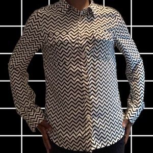 Vintage Patterned Button-Up Top